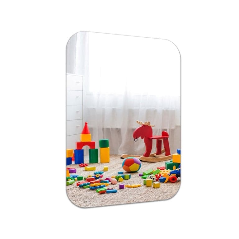 Glossy Gallery LLC Rechthoekige Shatterproof Acryl Veiligheidsmuurspiegel met Ronde Hoeken 45,72 x 60,96 cm