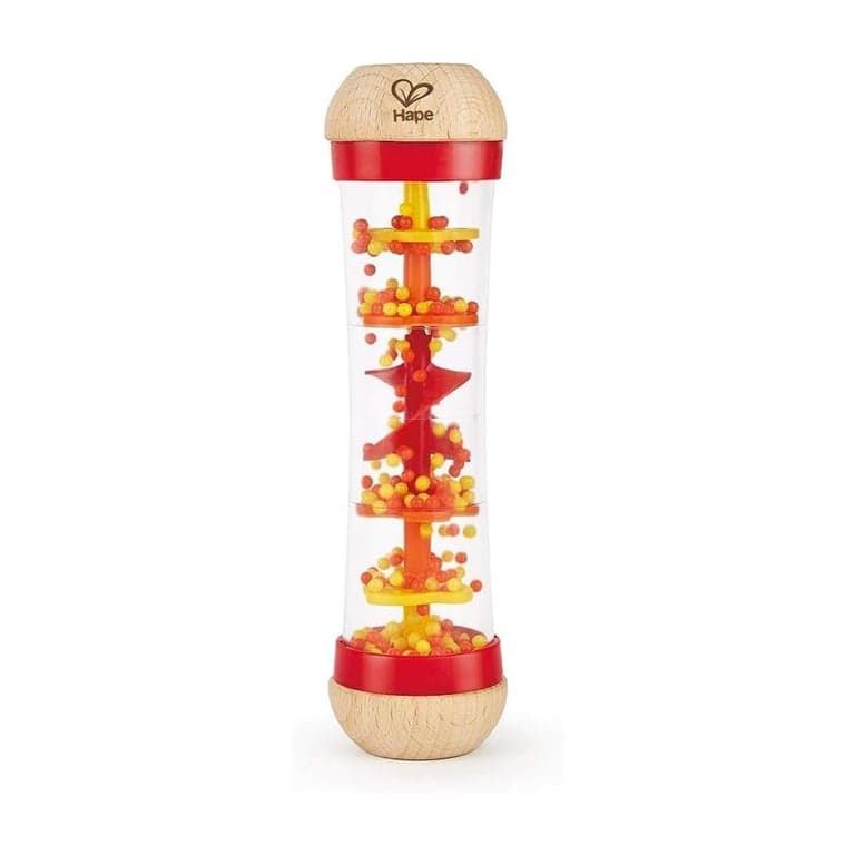 Hape Mini Houten Schudden & Rammelen Regenmaker Rood