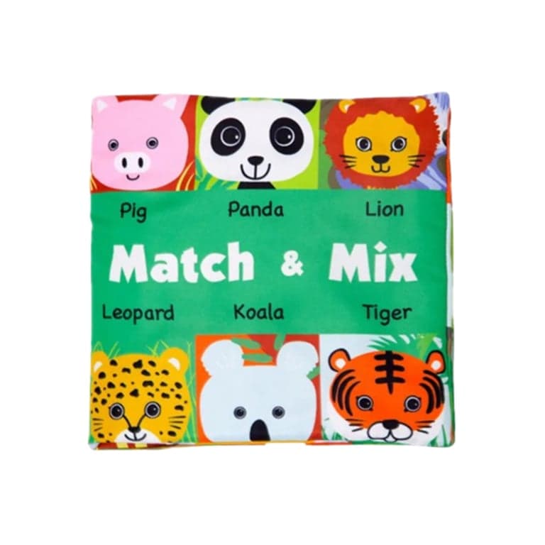 Seaside-Montessori Mix en Match Linnen Boeken Dieren (Engelstalig)