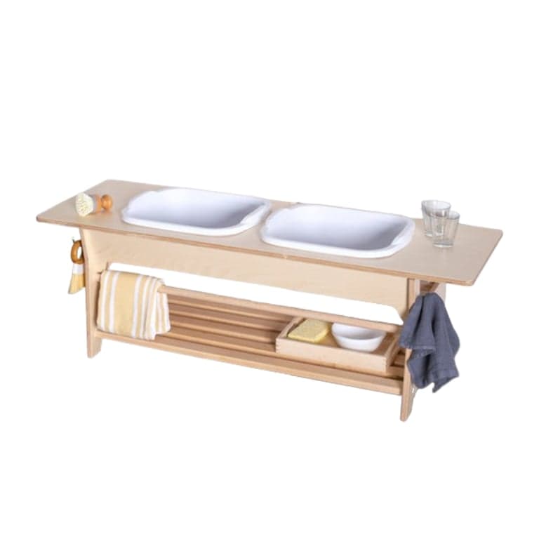 Sprout Kids Afwasstation Afgewerkt Berk 45,7 cm 2 Kuipjes - Center/121,92 cm