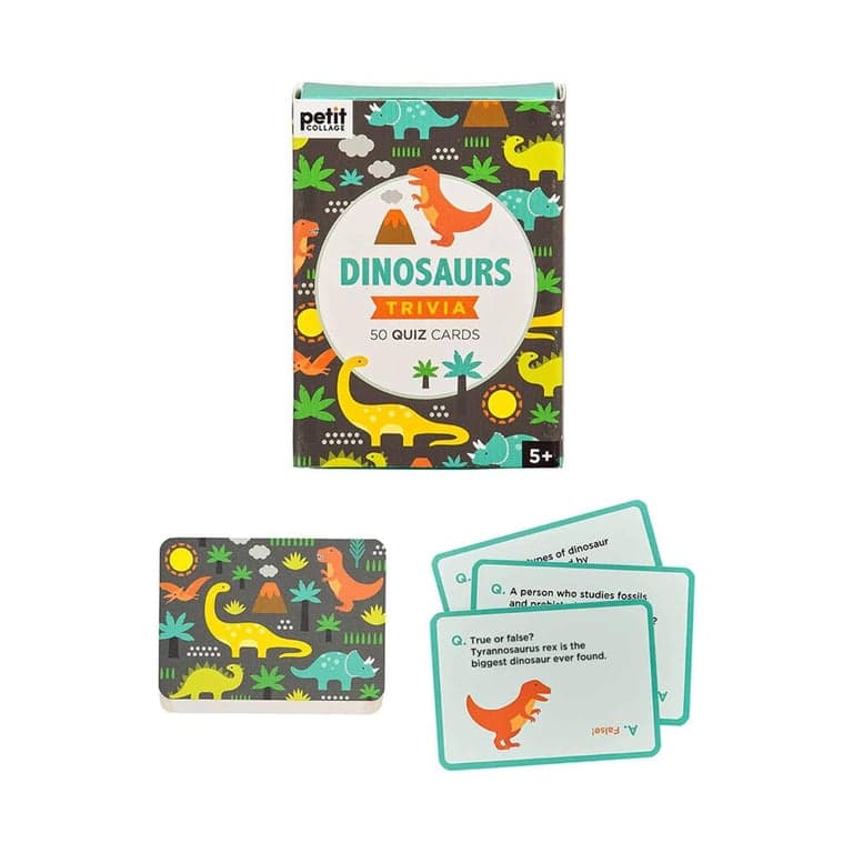 Petit Collage Trivia Quiz Kaarten Dinosaurussen (Engelstalig)