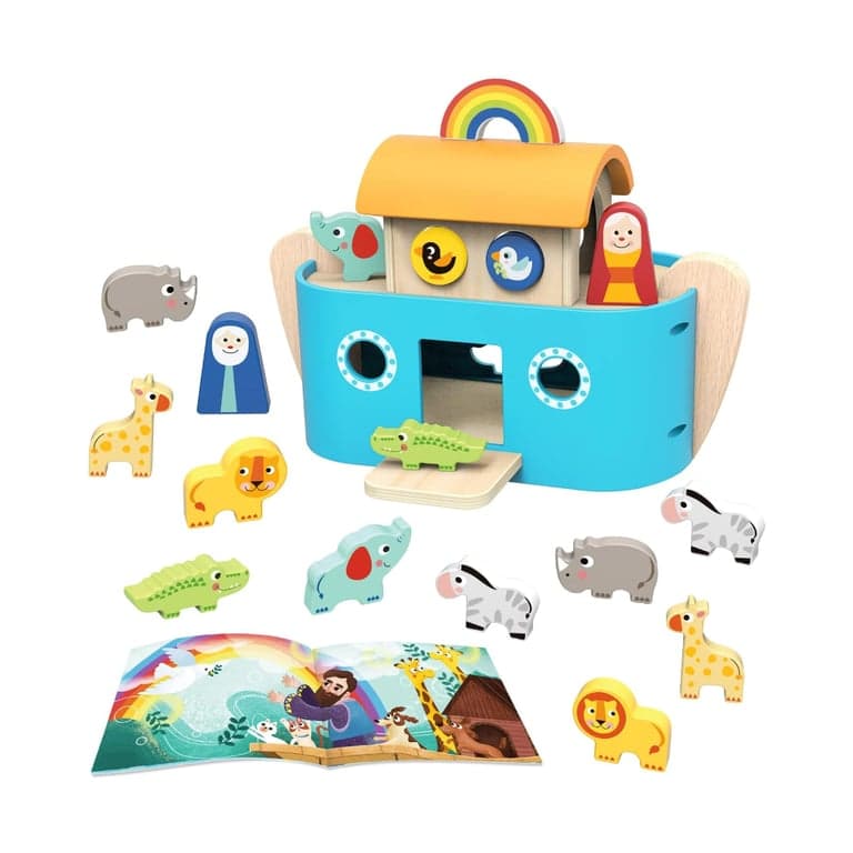 TOOKYLAND Houten Ark van Noach Vormenstoven 19-delig Set