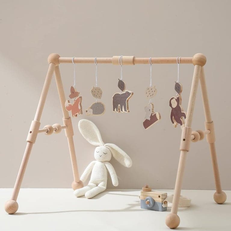 Etucdose Houten Baby Gym met 5 Jungle Speeltjes