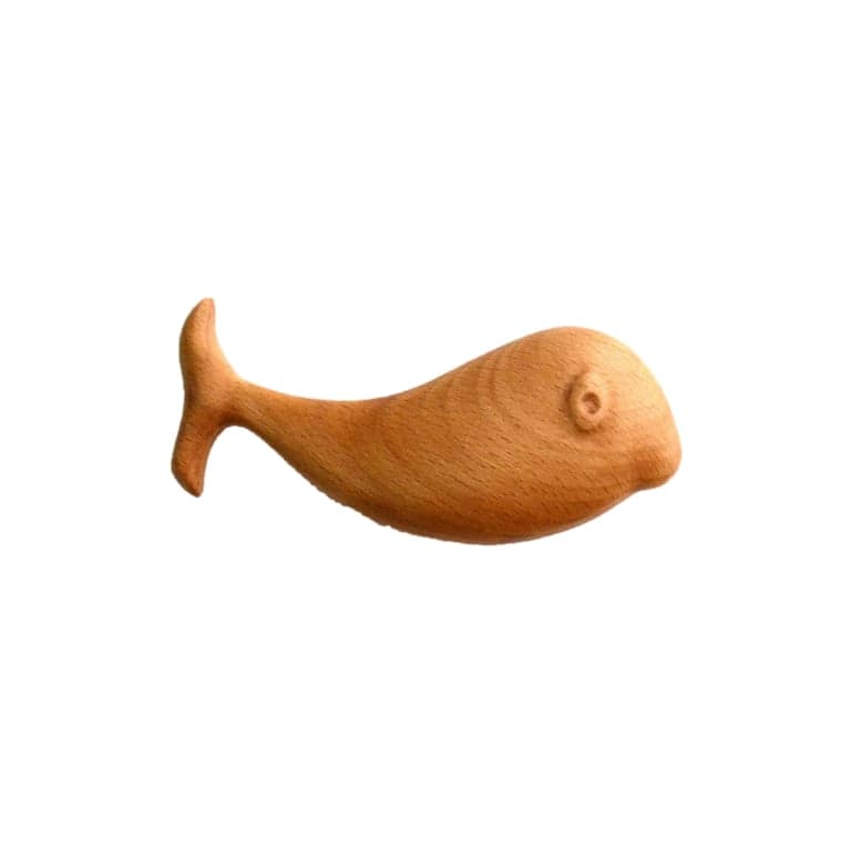 PoppyBabyCo Organisch Houten Rammelaar Speelgoed Walvis