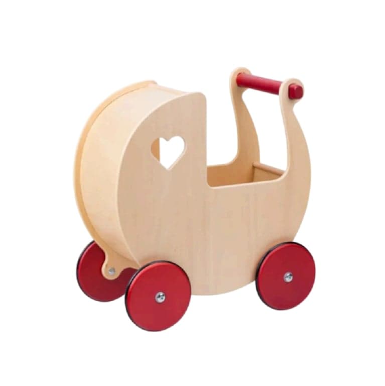 Moover Walker Traditionele Poppenwagen Naturel Rood (Voor Ervaren Wandelaars 18+ Maanden)