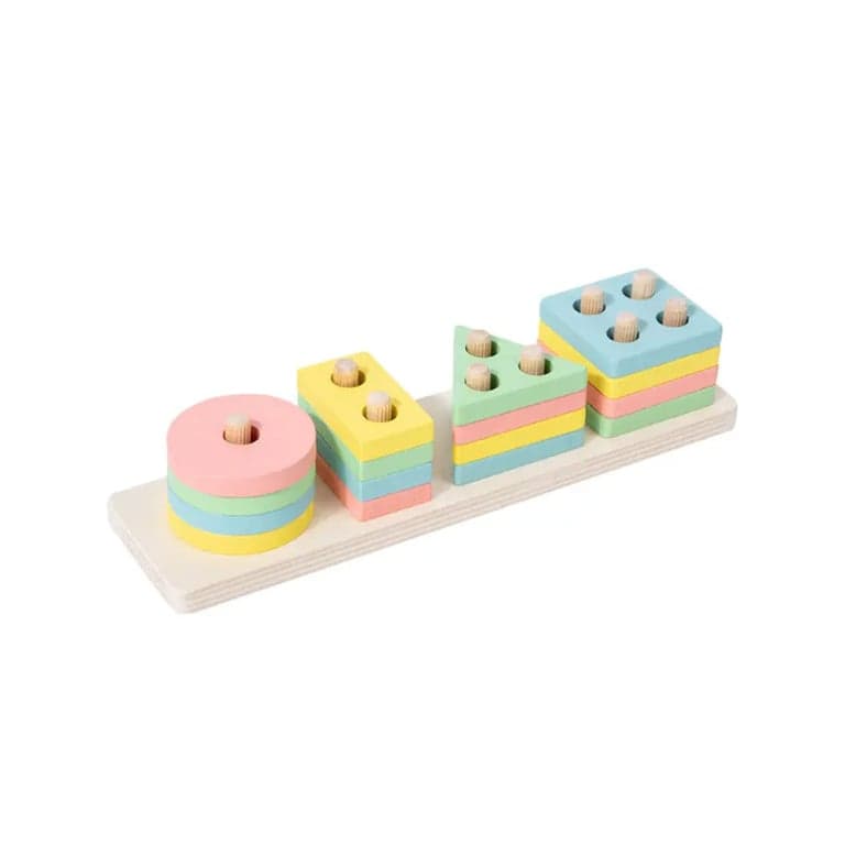 Seaside-Montessori Kleurherkenning Blokken Rechthoekig 4 Pastel