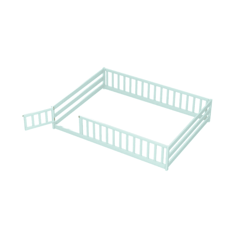 Costway Tweepersoons Vloerbed met Reling Groen