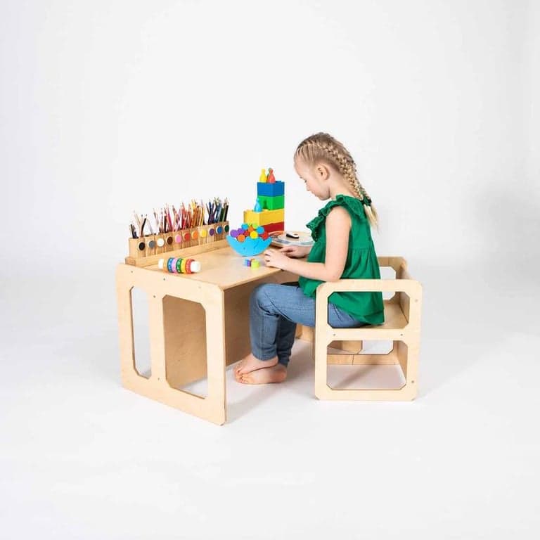 Sweet Home From Wood Montessori Speen Tafel en Stoel Set Gelakt
