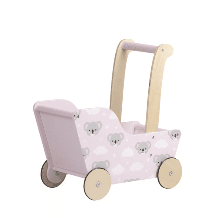 Moover Walker Moderne Poppenwagen Roze Koala Beer (Voor Ervaren Wandelaars 18+ Maanden)