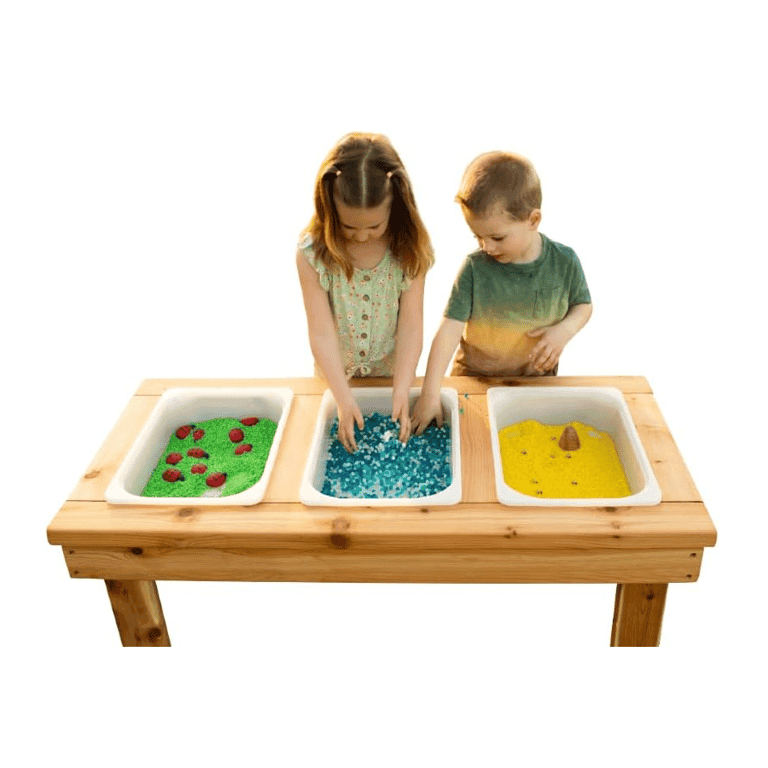 Noble Wooden Toy Co. Drievoudige Bak Sensorische Zand- en Watertafel