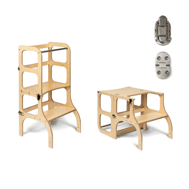 Ette Tete Leertoren Tafel Staan en Zitten Hout Met Silver Sluiting