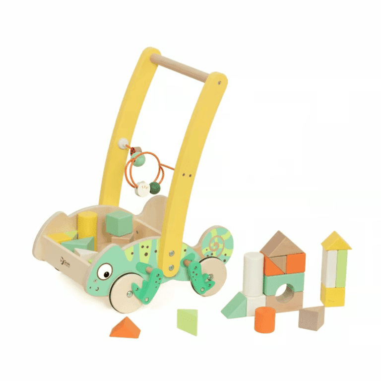 Classic World Duwloopwagen Met Blokken Kameleon