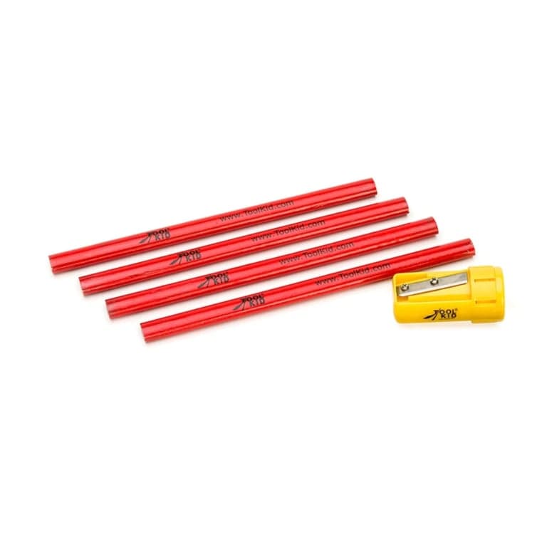 ToolKid™ Timmermanspotlood (4 stuks) voor Kinderen met Puntenslijper