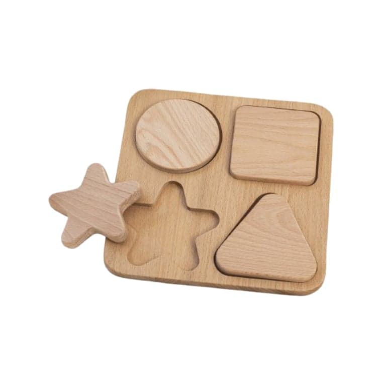 The Wood Cove Houten Vorm Puzzel Natuurlijk Ruw Beuken