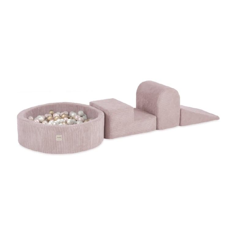 Plush Nest 3-delige Corduroy Zachte Speelset Met Droog Zwembad Licht Roze
