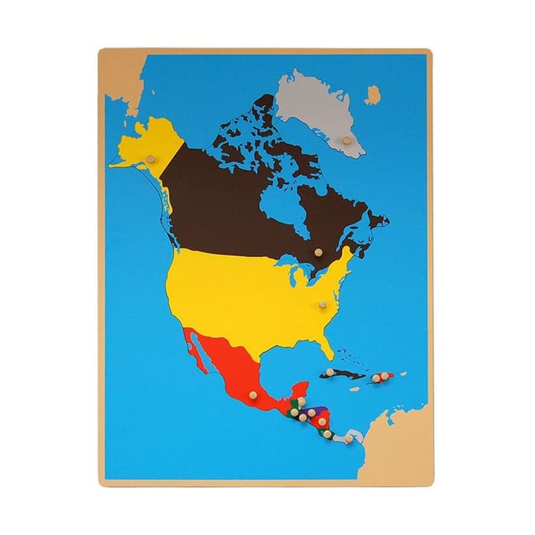 Kid Advance Montessori Puzzel Kaart van Noord-Amerika