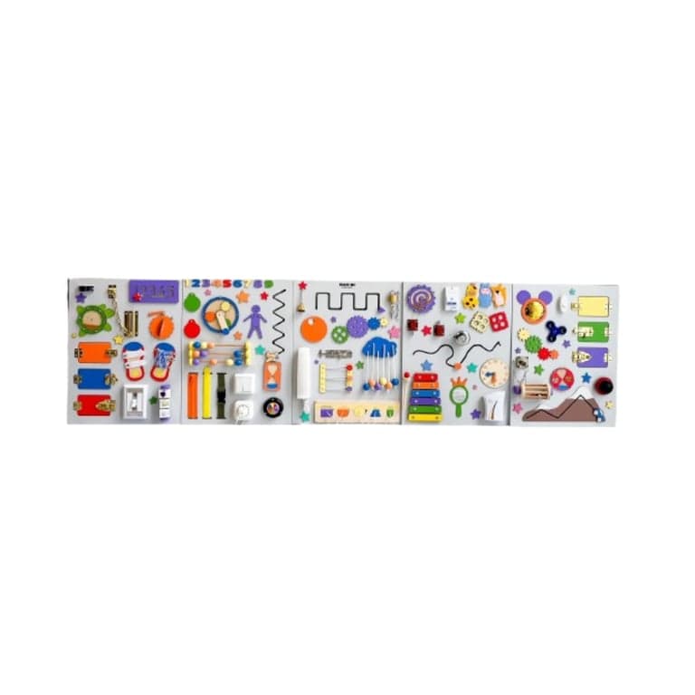 BabyBusyToys Wall-Mounted Extra Large Busy Board 5 Boards
