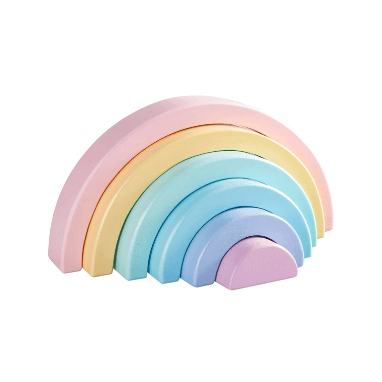 MerryHeart Kleine Houten Regenboog Stapelaar Pastel