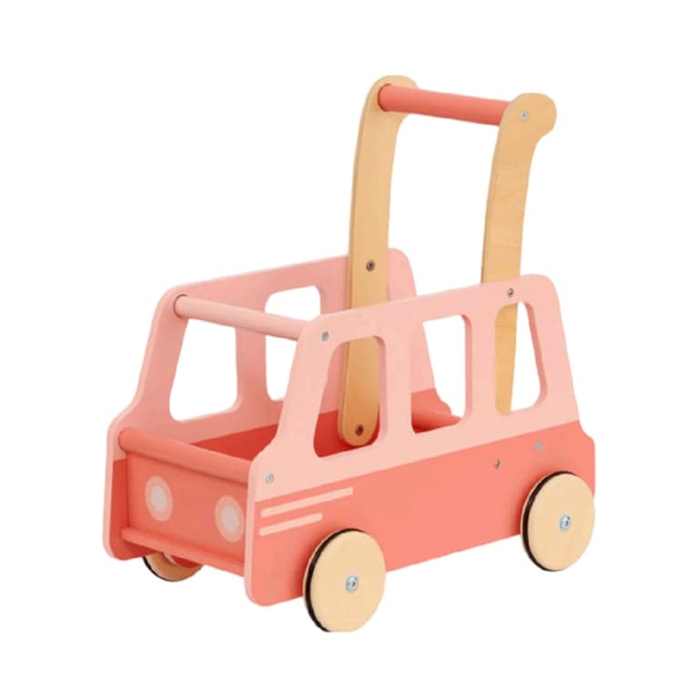 Moover Loopwagen Bus Roze Plat Verpakt (Voor Ervaren Wandelaars 18+ Maanden)