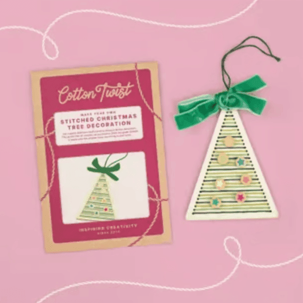 Cotton Twist Gestikte Kerstboom Decoratieset