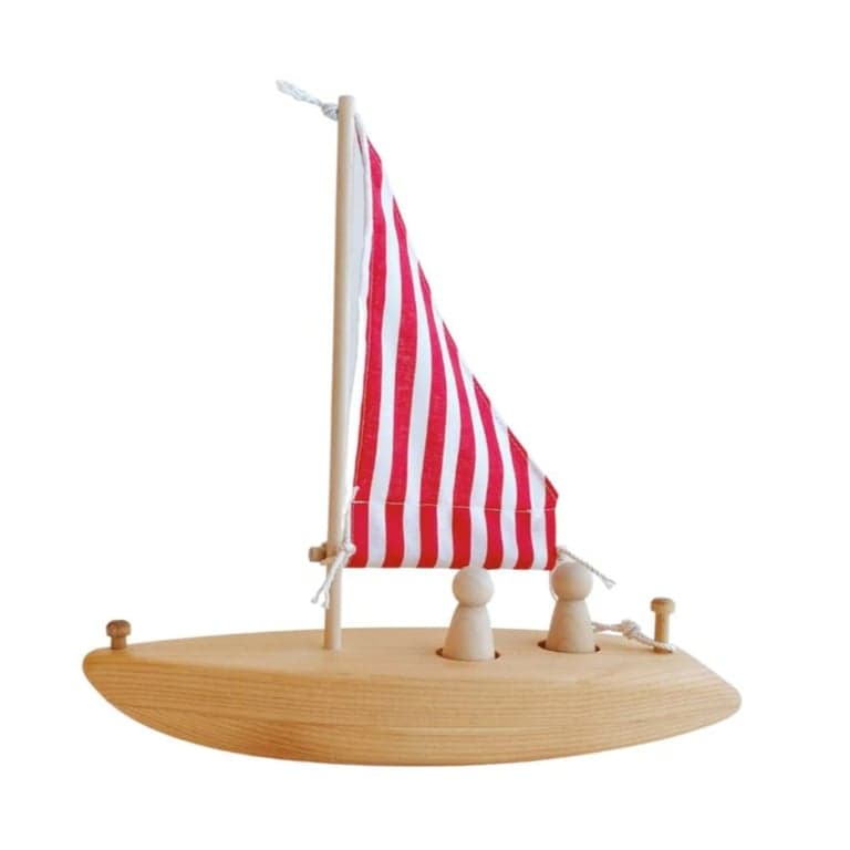 Bella Luna Toys Houten Speelgoed Zeilboot Rood & Wit