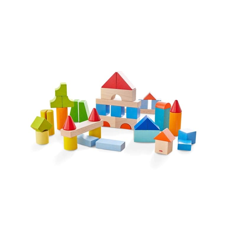 HABA Gekleurde Houten Bouwstenen 46 Stuks