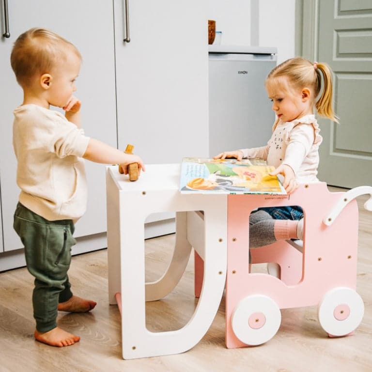 Family SCL Trolley Leertoren Wit/Roze