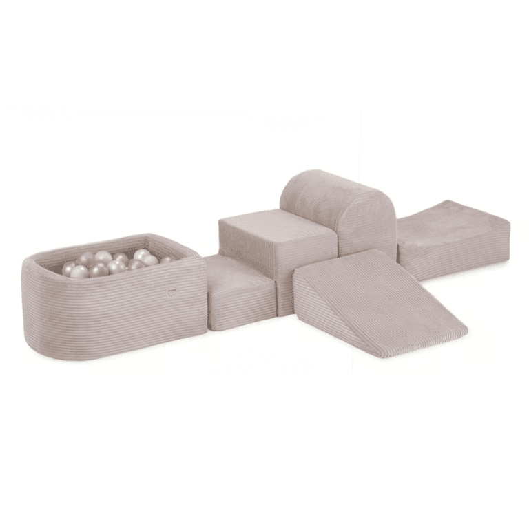 Plush Nest Mini Corduroy Zachte Speelset Met Ballen Licht Roze