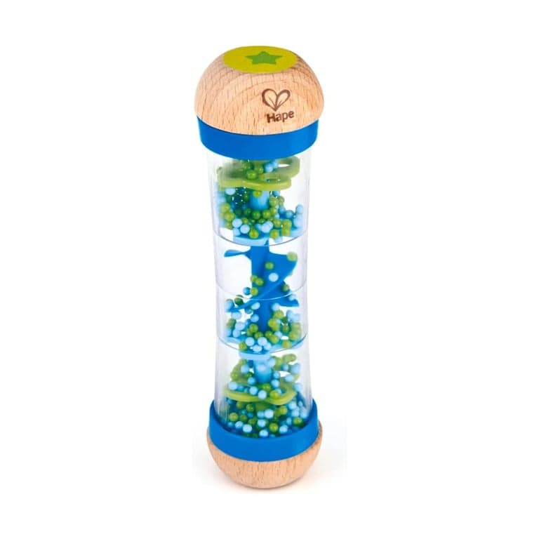 Hape Mini Houten Schudden & Rammelen Regenmaker Blauw