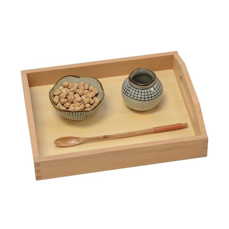 Kid Advance Montessori Set van Bonen Overdracht met Behulp van een Lange Lepel