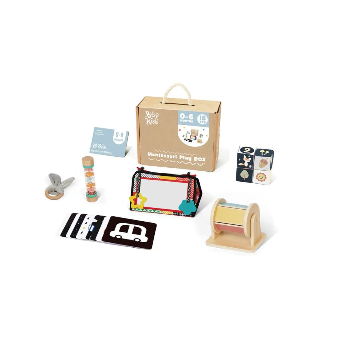Busy Kids Montessori Speelboxset 0-6 Maanden
