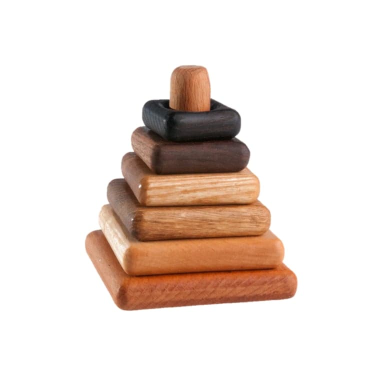 PoppyBabyCo Houten Stapelspeelgoed Vierkant