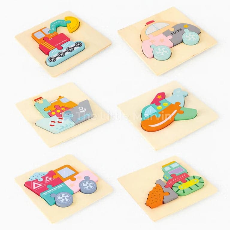The Little Marvin Houten Puzzelset Vervoer