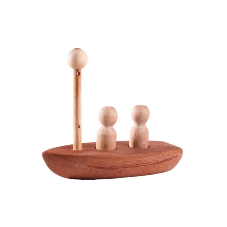 PoppyBabyCo houten zeilboot met pinnetjes