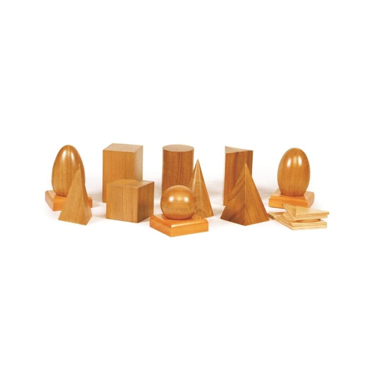 Alison's Montessori Natuurlijke Geometrische Lichamen en Vlakke Figuren Premium Kwaliteit