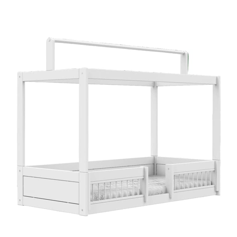 LIFETIME Kidsroom Montessori-bed met boven- en bedhekken 90 x 200 cm