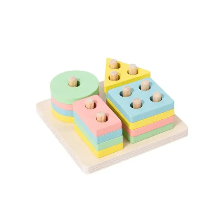 Seaside-Montessori Kleurherkenning Blokken Vierkant Pastel