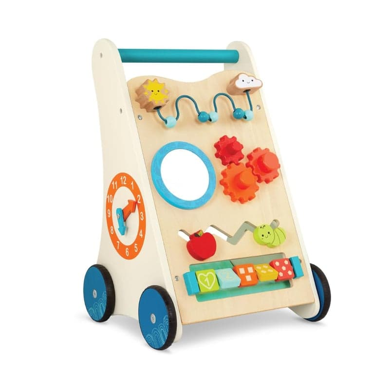 B. toys Little Learning Steps Houten Activiteiten Loopwagen
