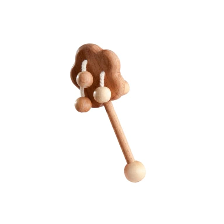 PoppyBabyCo Organische Houten Rammelaar Speelgoedboom
