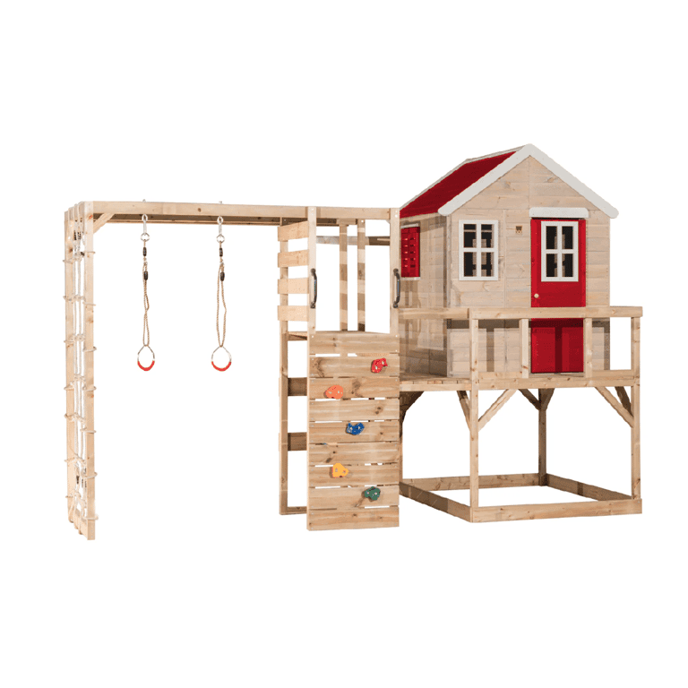 Wendi Toys My Lodge Schommelset met Platform en Turntoestel Rood