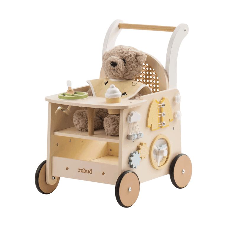 ROBUD Houten babyloopwagen van rotan