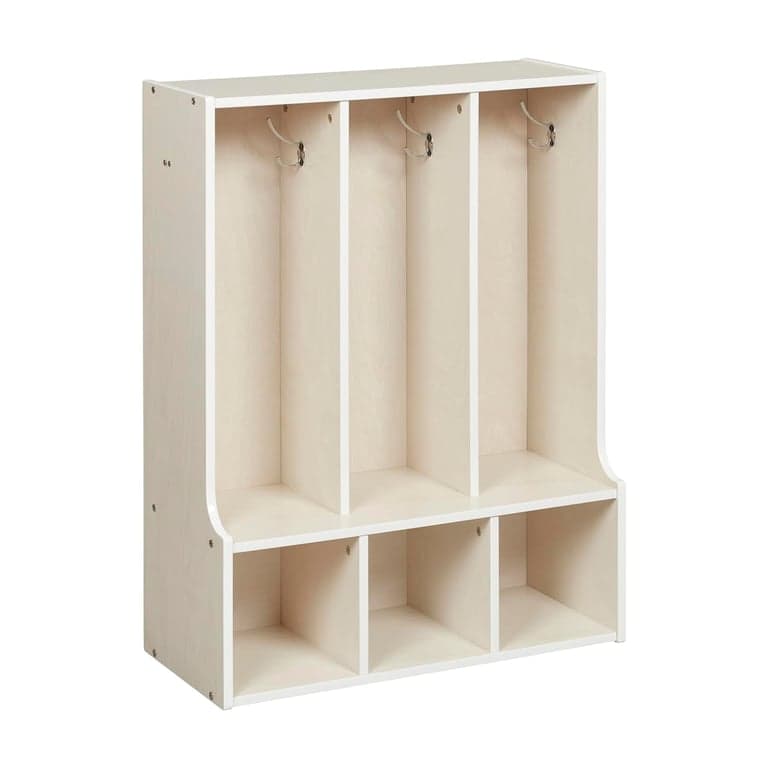 ECR4Kids Kapstok Streamline 3-Delig met Bankje Wit Gewassen