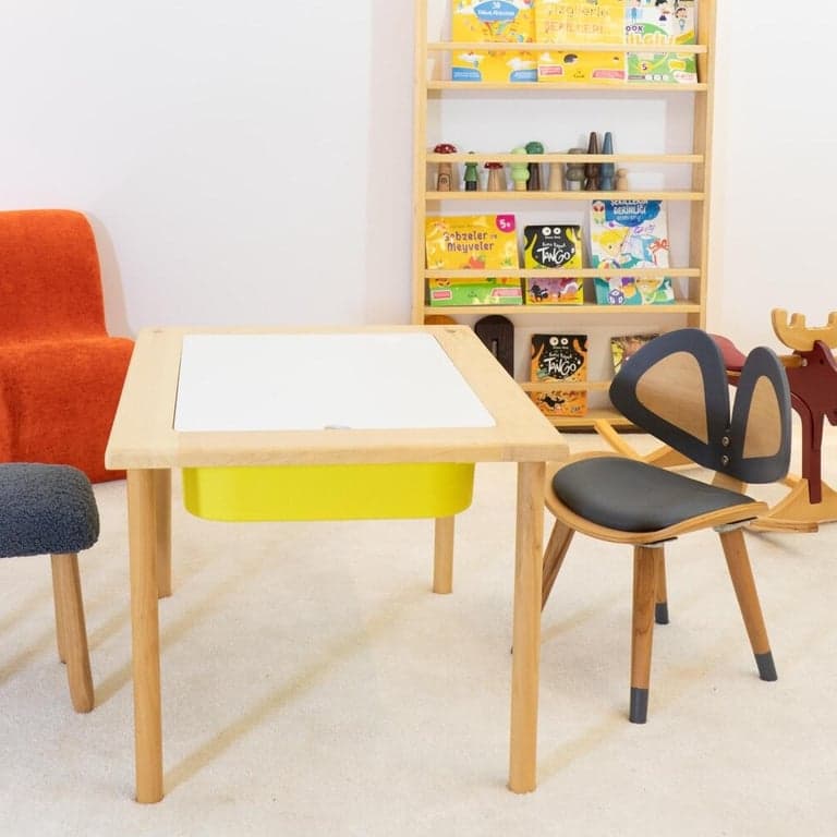Woodentoysandclocks Zintuiglijke Tafel Wit