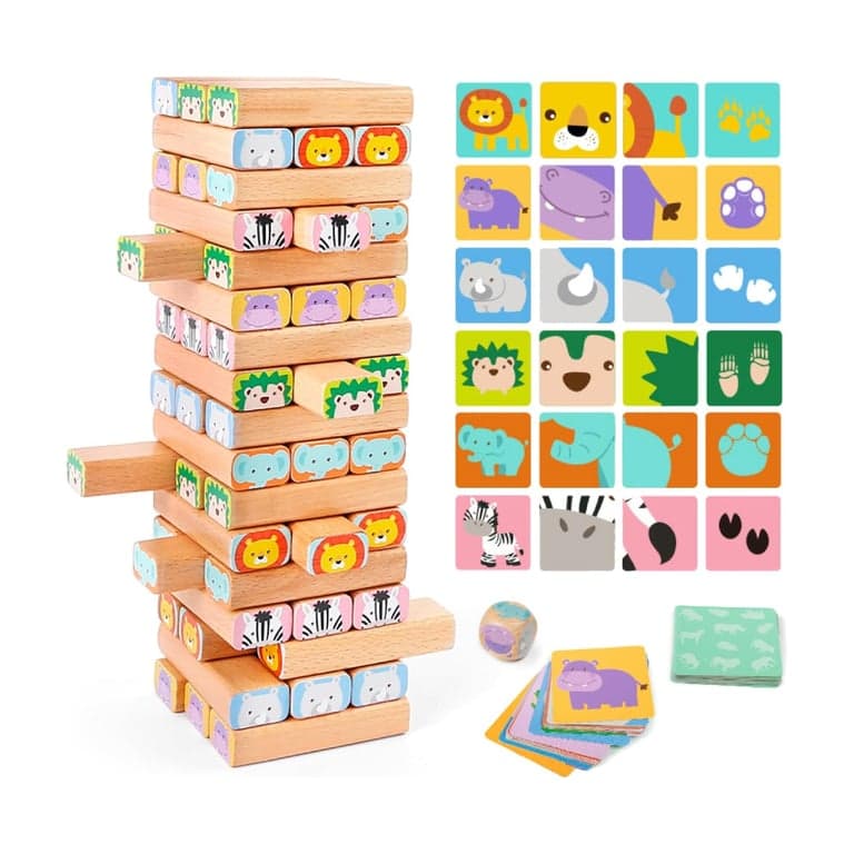 Nene Toys Houten Blokken Stapelspel Safari