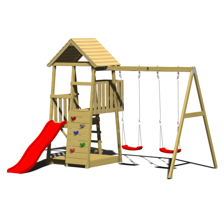 Wendi Toys Junior Activiteitentoren Schommelset met Glijbaan, Zandbak en Dubbele Schommel