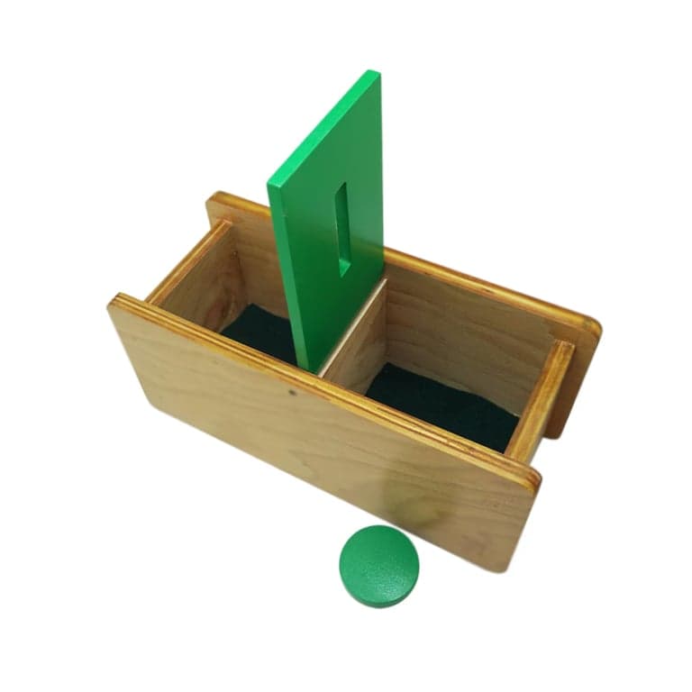 Nafees Creations Montessori Imbucare Doos met Flipdeksel 1 Gleuf en Munt Beschilderd