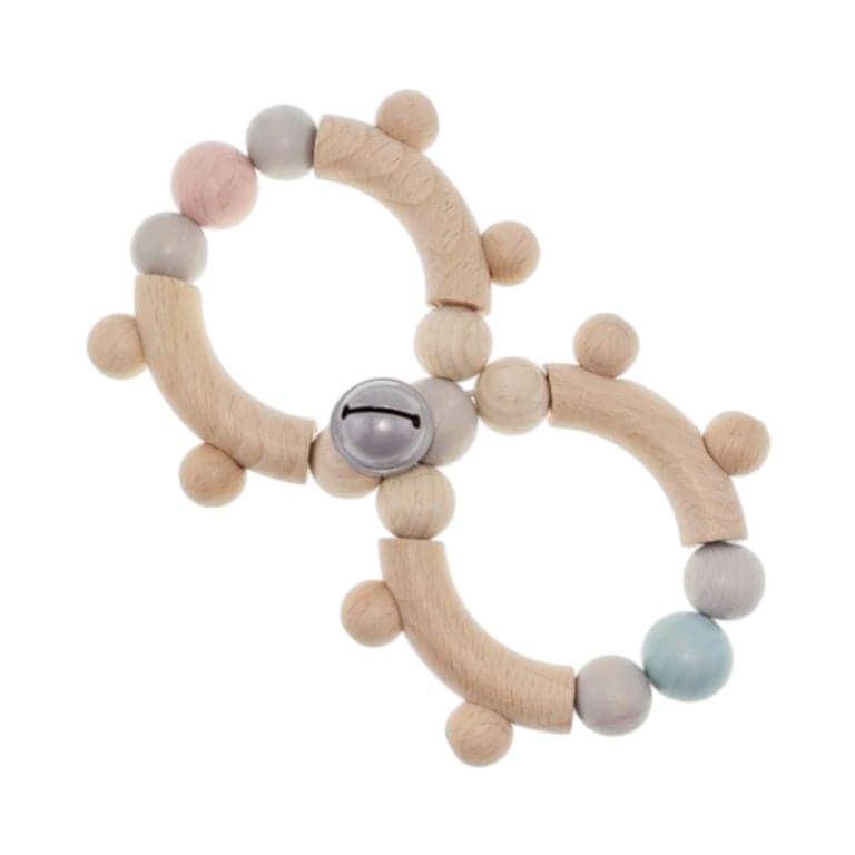 Hess-Spielzeug Rattle Motor Eight With Balls Natural Pink and Blue