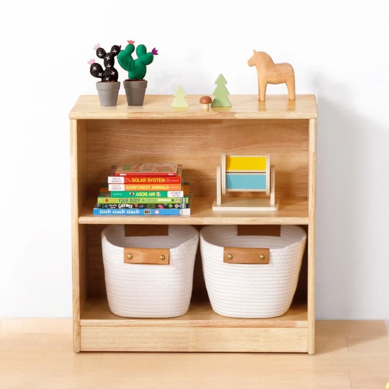 OOOK Montessori Shelf and Toy Storage Rubber Wood