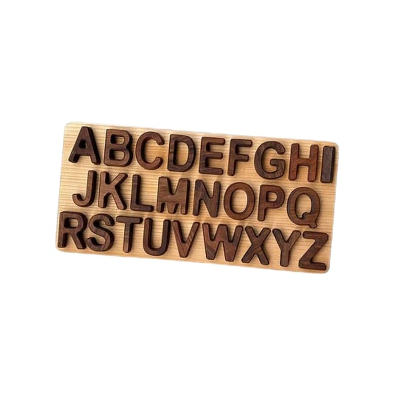 PoppyBabyCo Houten Alfabetpuzzelbord