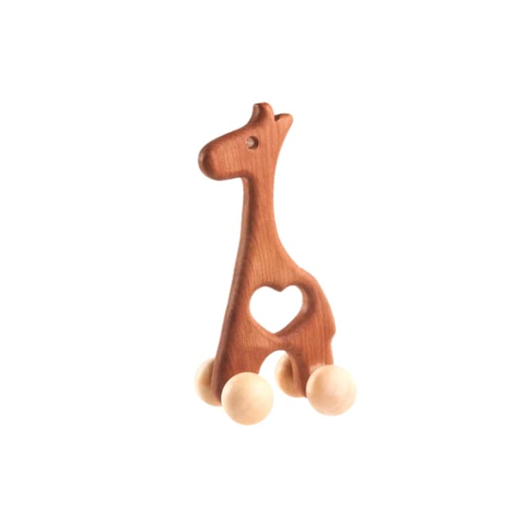 PoppyBabyCo Houten Duwspeelgoed Giraffe